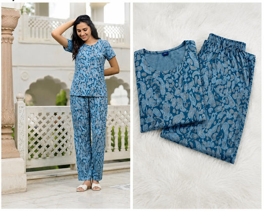 Cherry Bird Women's Pyjama Set - Navy Floral Print