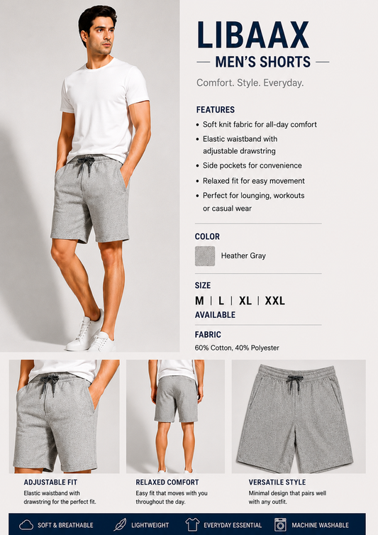 Libaax Men's Shorts - Heather Gray