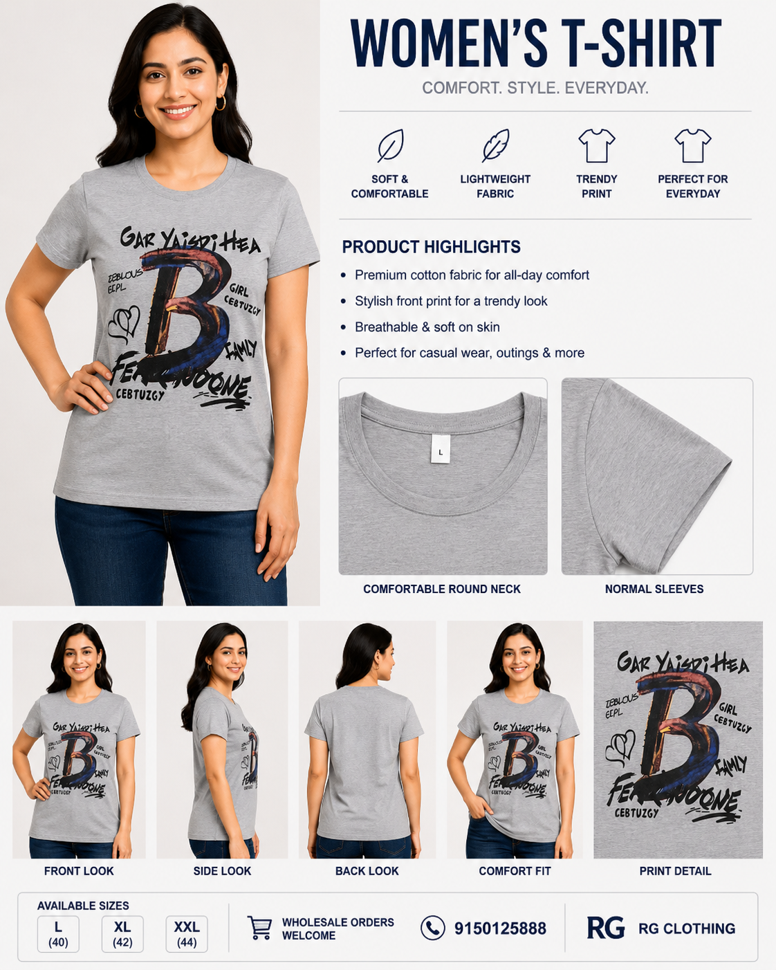 Women's T-Shirt - Girl and Family Print