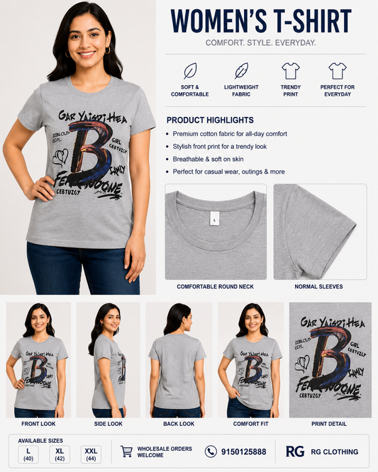 Women's T-Shirt - Girl and Family Print