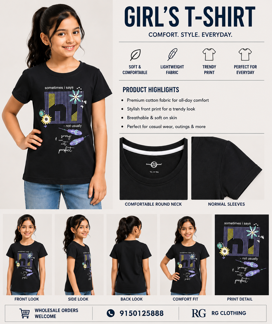 Girls T-Shirt - Hi Print