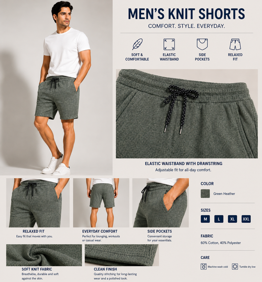 Libaax Men's Shorts - Green Heather