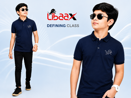 Libaax Boys T-Shirt - Navy Blue Collar Polo 2