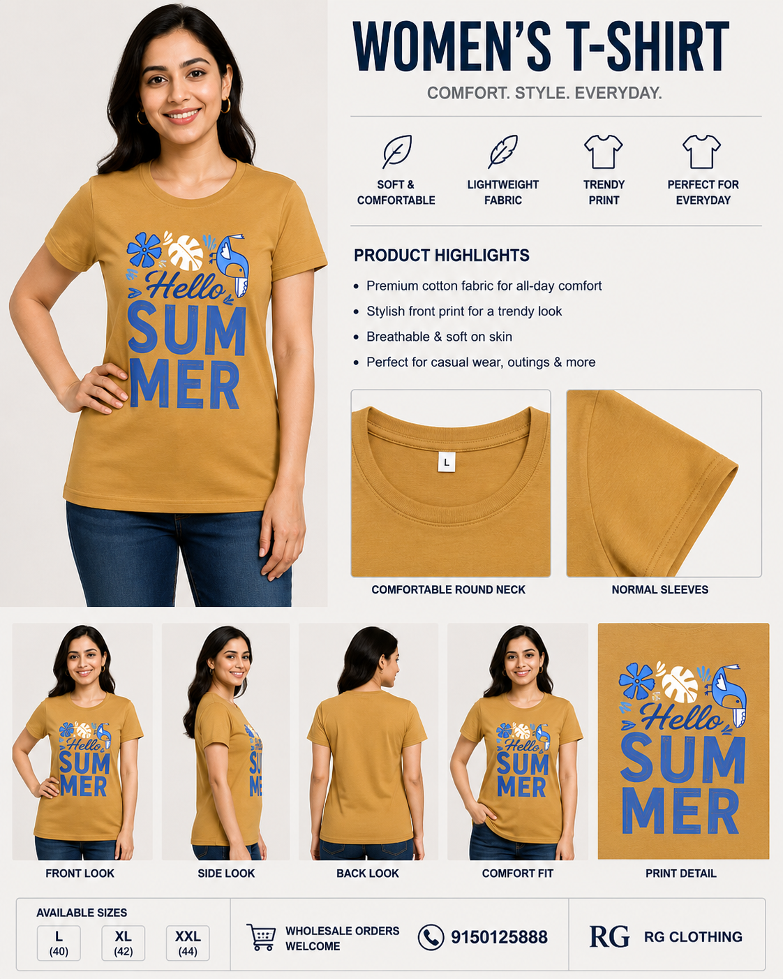 Women's T-Shirt - Hello Summer Print