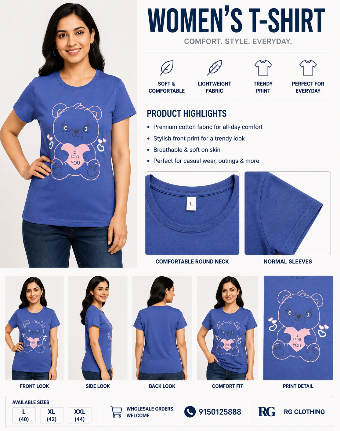 Women's T-Shirt - Teddy Bear Print