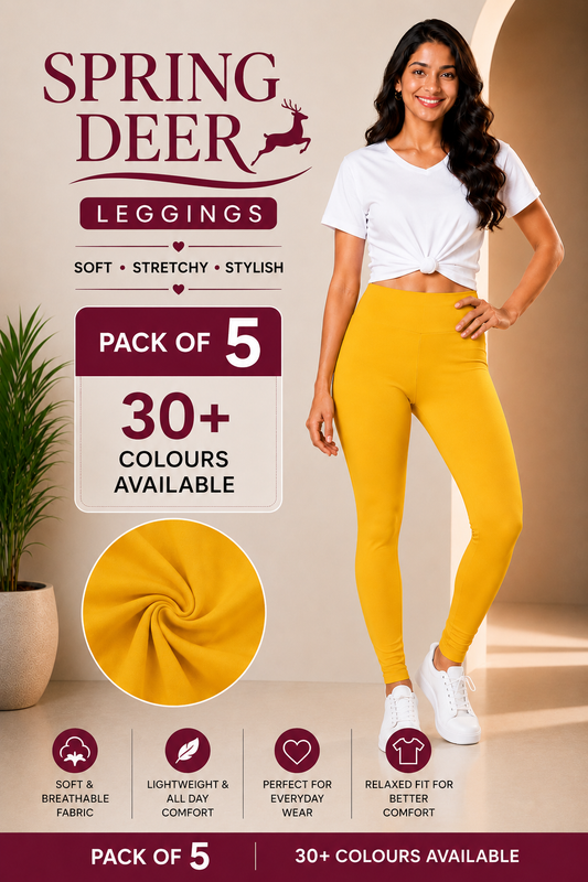 Spring Deer Belt Leggings - Pack of 5