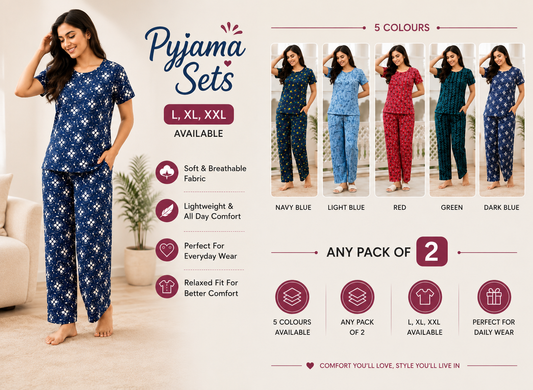 Cherry Bird Women's Pyjama Set - Pack of 2