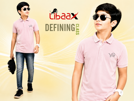 Libaax Boys T-Shirt - Pink Collar Polo