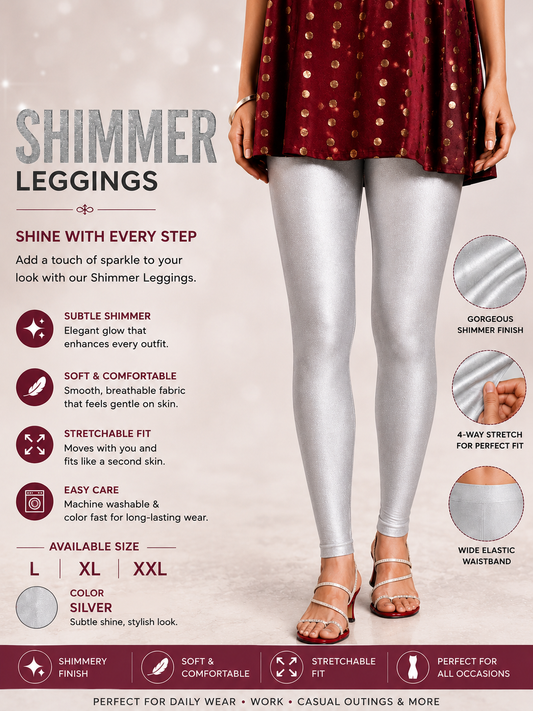 Shimmer Leggings - Silver