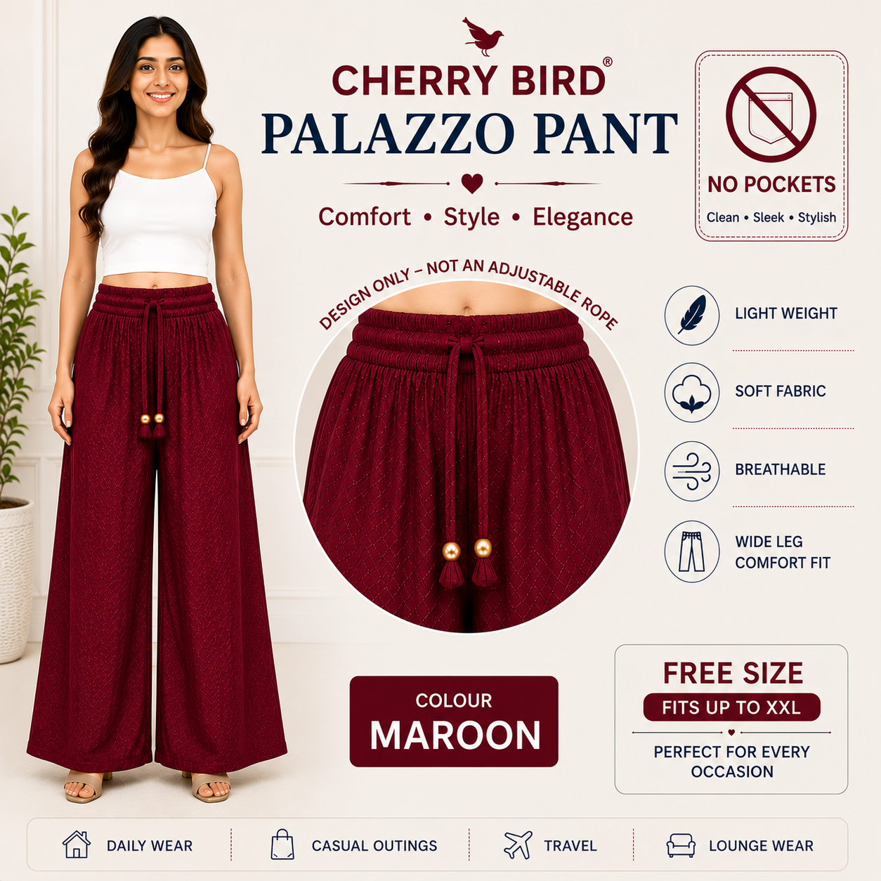 Palazzo - Maroon