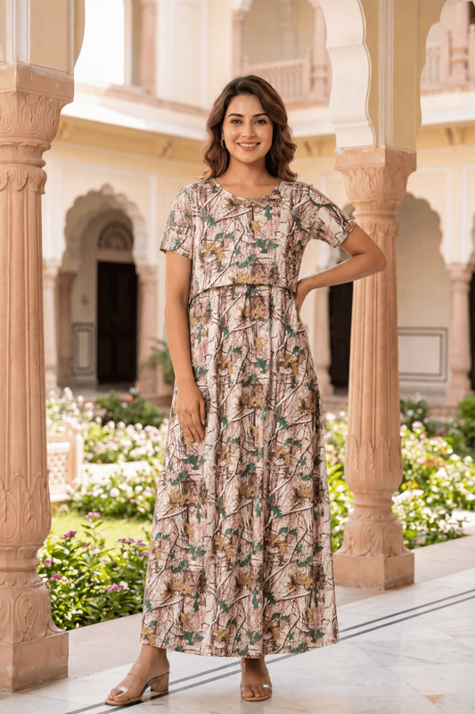 Cherry Bird Women's Maternity Wear - Camo Leaf Print