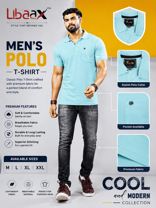 Libaax Men's Polo T-Shirt - Sky Blue