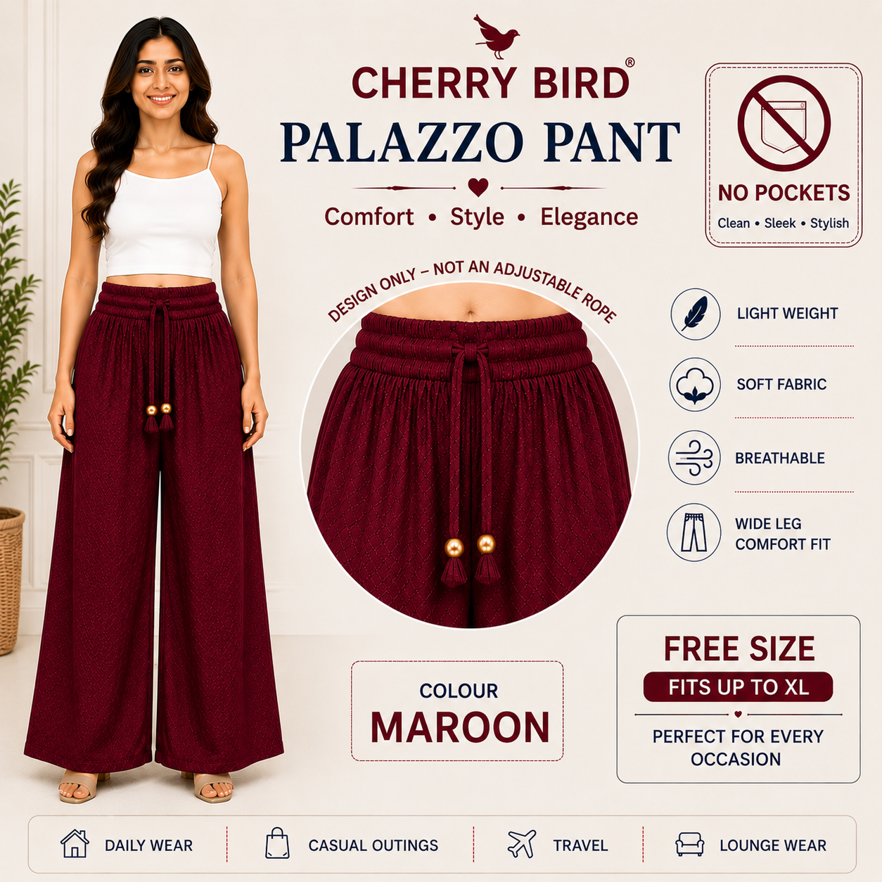 Palazzo - Maroon
