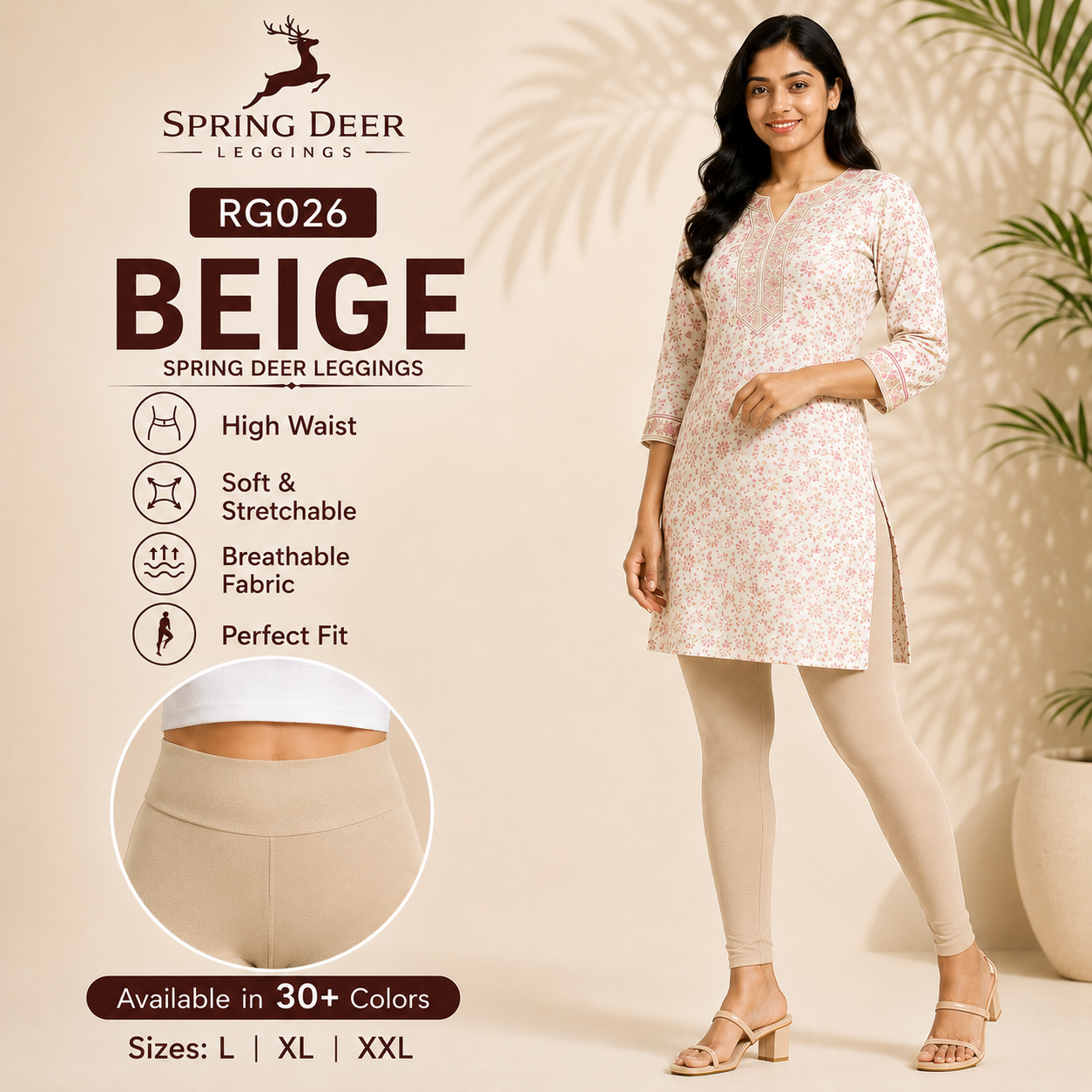 Spring Deer Belt Leggings - RG026