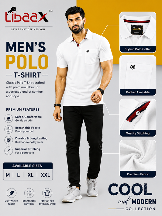 Libaax Men's Polo T-Shirt - White