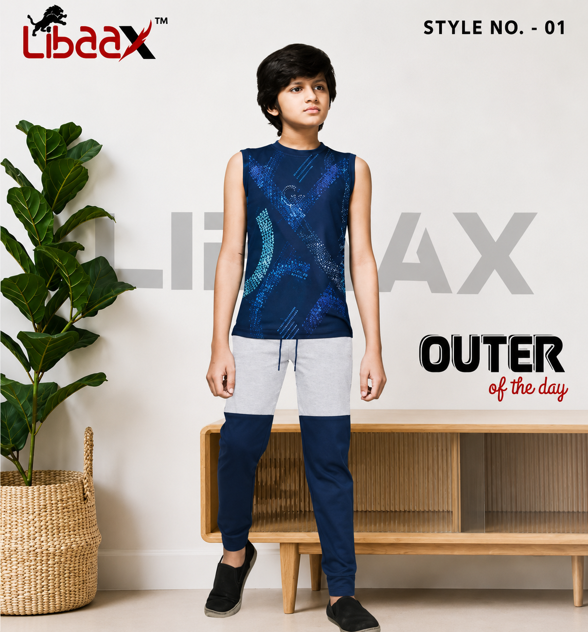 Libaax Boys Sleeveless Pyjama Set